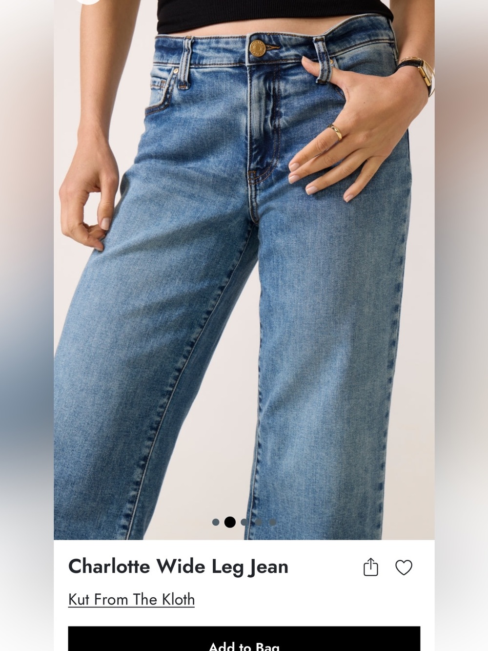 Kut From The Kloth Charlotte Wide Leg Jean - size 4